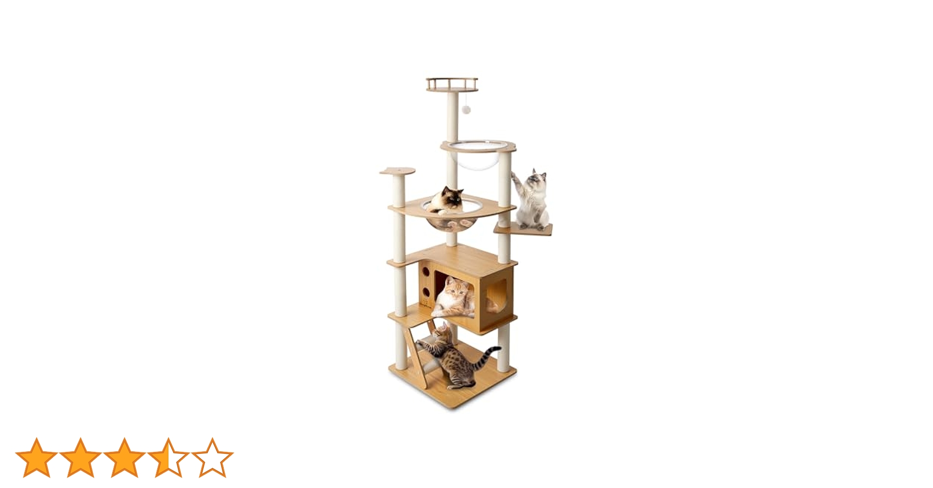 キャットタワー 木製 スリム 宇宙船 据え置き 厚さを増した板 311w33CTOpL.jpg_BO30,255,255,